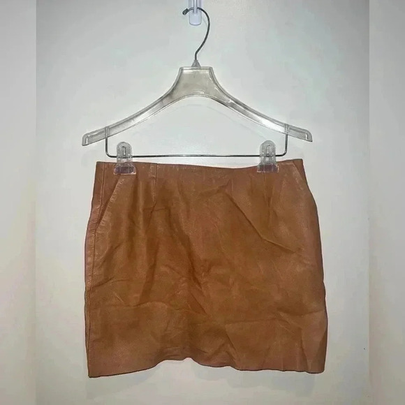 Red Valentino Brown Leather Skirt - Picture 1 of 5